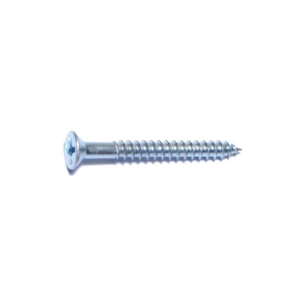 Midwest Fastener Wood Screw, #7, 1-1/2 in, Zinc Plated Steel Flat Head Phillips Drive, 100 PK 02548 - main